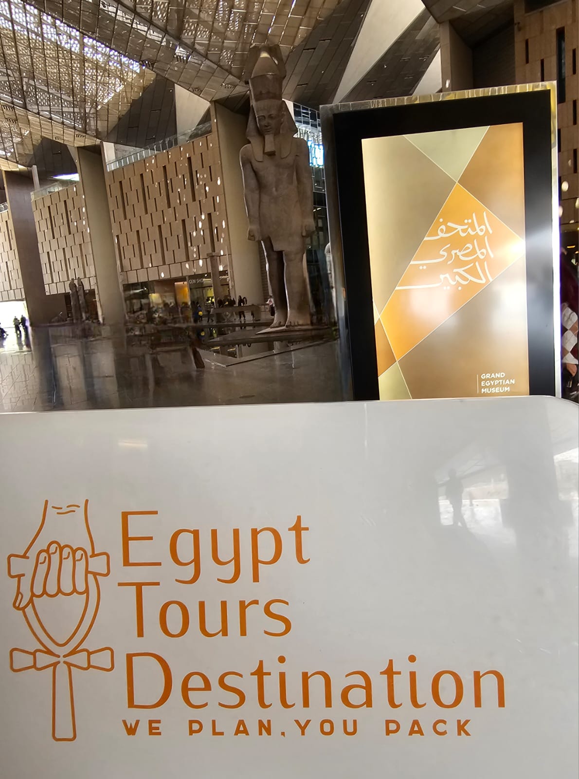 Grand Egyptian Museum and lunch overlooking the Giza pyramids